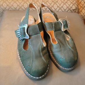 Vintage John Fluevog Angels Suede Slingbacks Sz 9